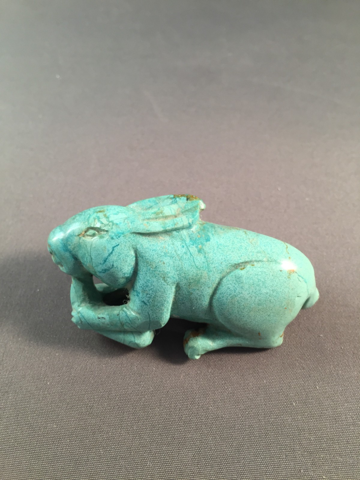 HAND CARVED TURQUOISE RABBIT