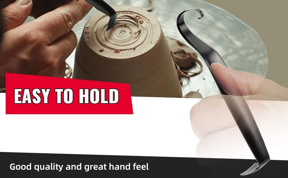 Versatile Pottery Trimming Tools, Sharpened Tool for Potter, black