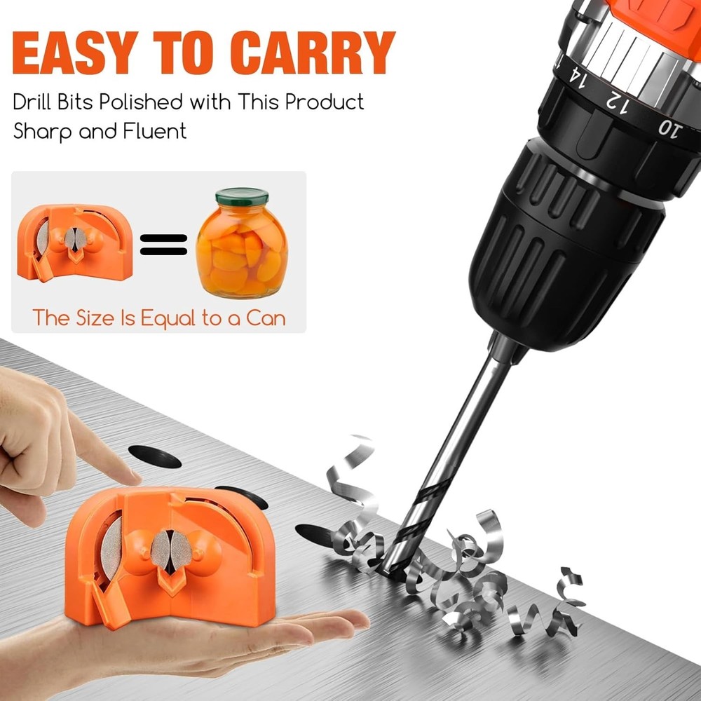 Portable Electric Drill Bit Sharpener with Diamond Grinding Wheels