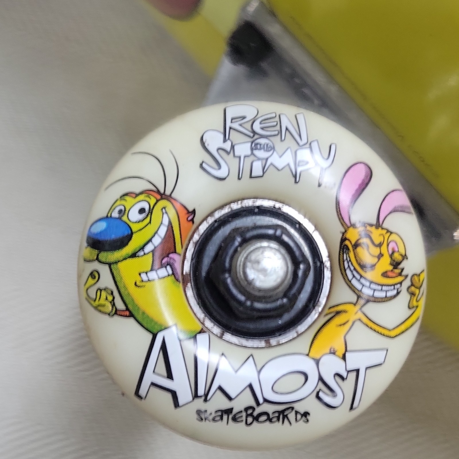 Almost Ren & Stimpy Regrowth Yellow Complete Skateboard Wood Multicolor