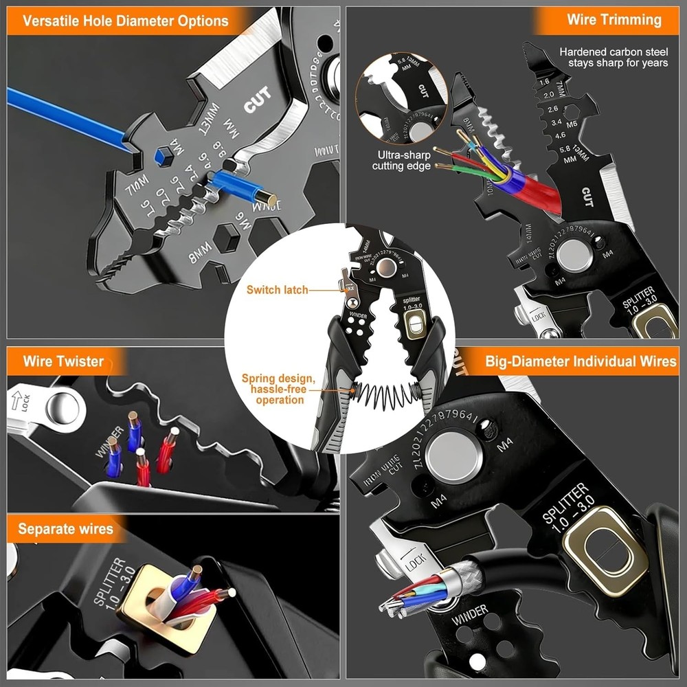 25-in-1 Multifunctional Wire Stripper - Professional Wire Stripper Tool for Cutt
