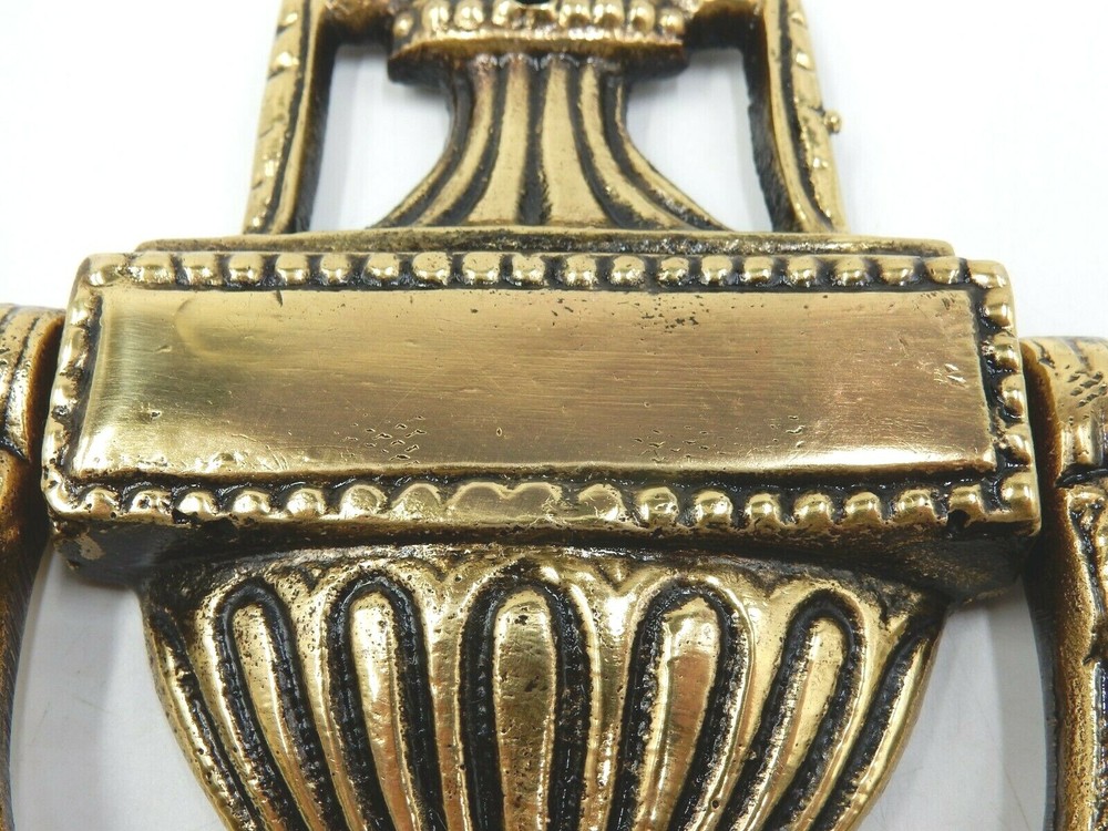 VINTAGE SOLID BRASS VIRGINIA STYLE BLANK MONOGRAM SPACE DOOR KNOCKER