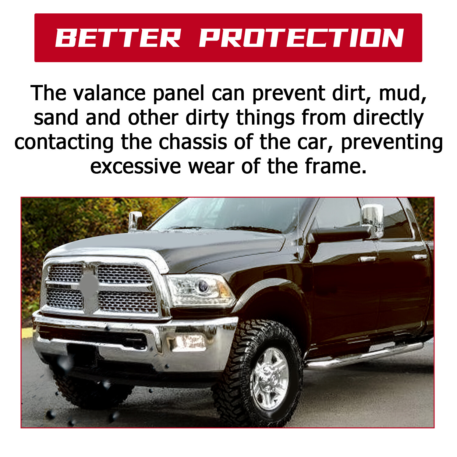 Black Front Lower Valance Panel For 13 14 15 16 17 18 Dodge Ram 2500 3500 Pickup