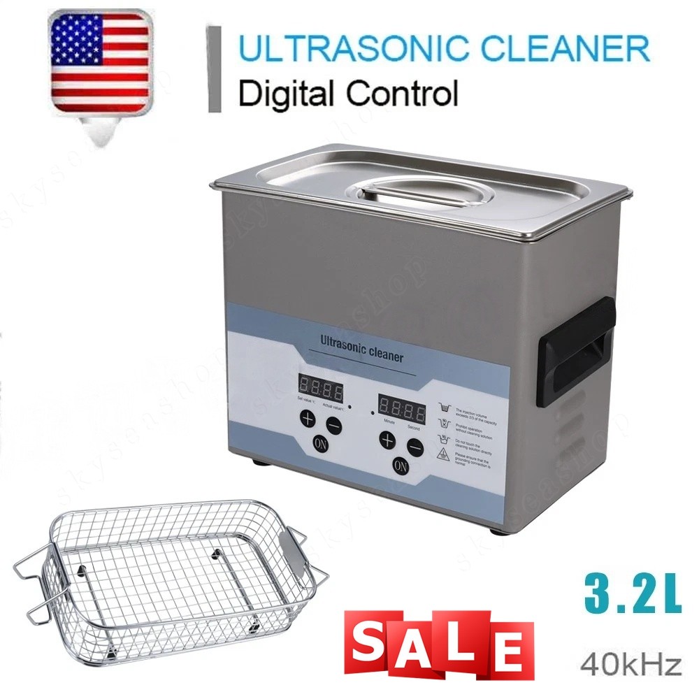 3.2L Ultrasonic Cleaner with Timer Heating Machine Digital Sonic Cleaner