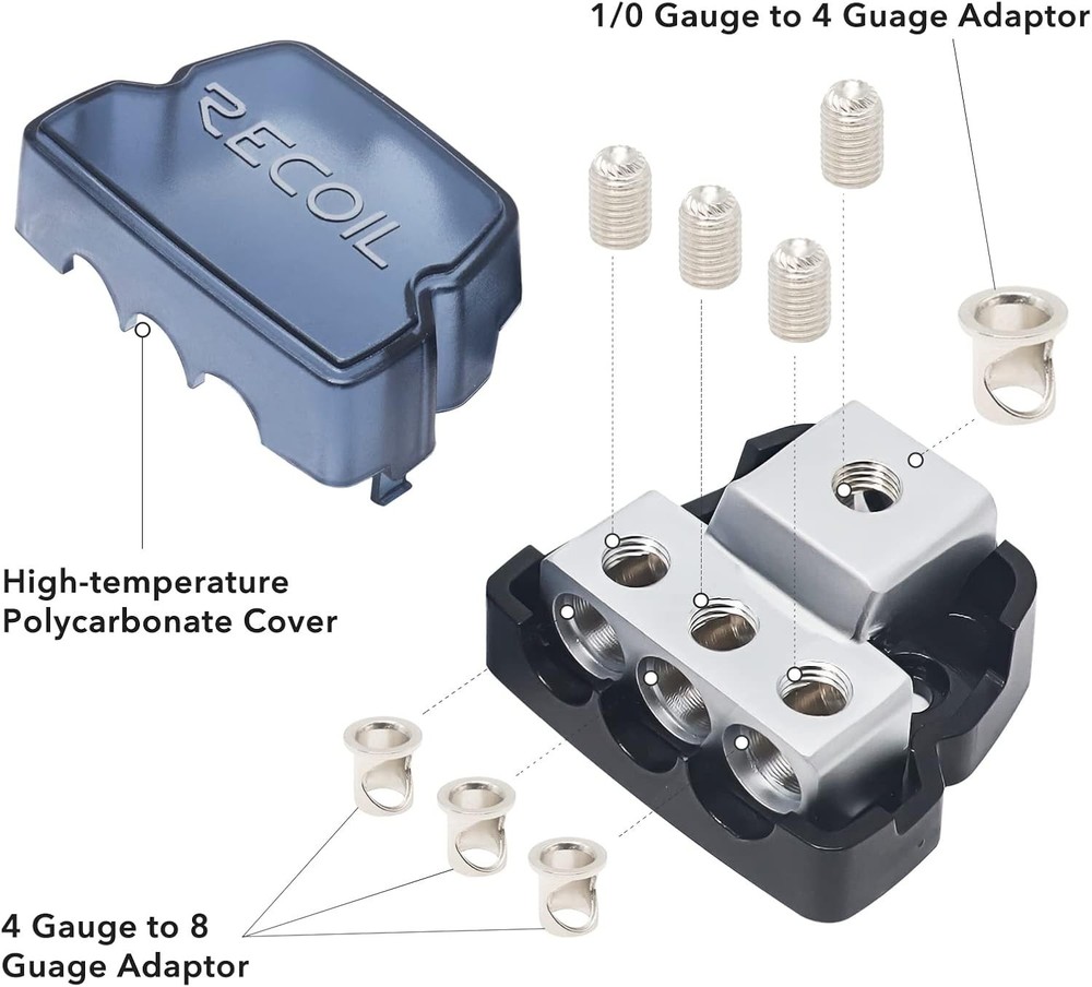 Professional Grade Power Distribution Block for Multiple Amplifier Connections