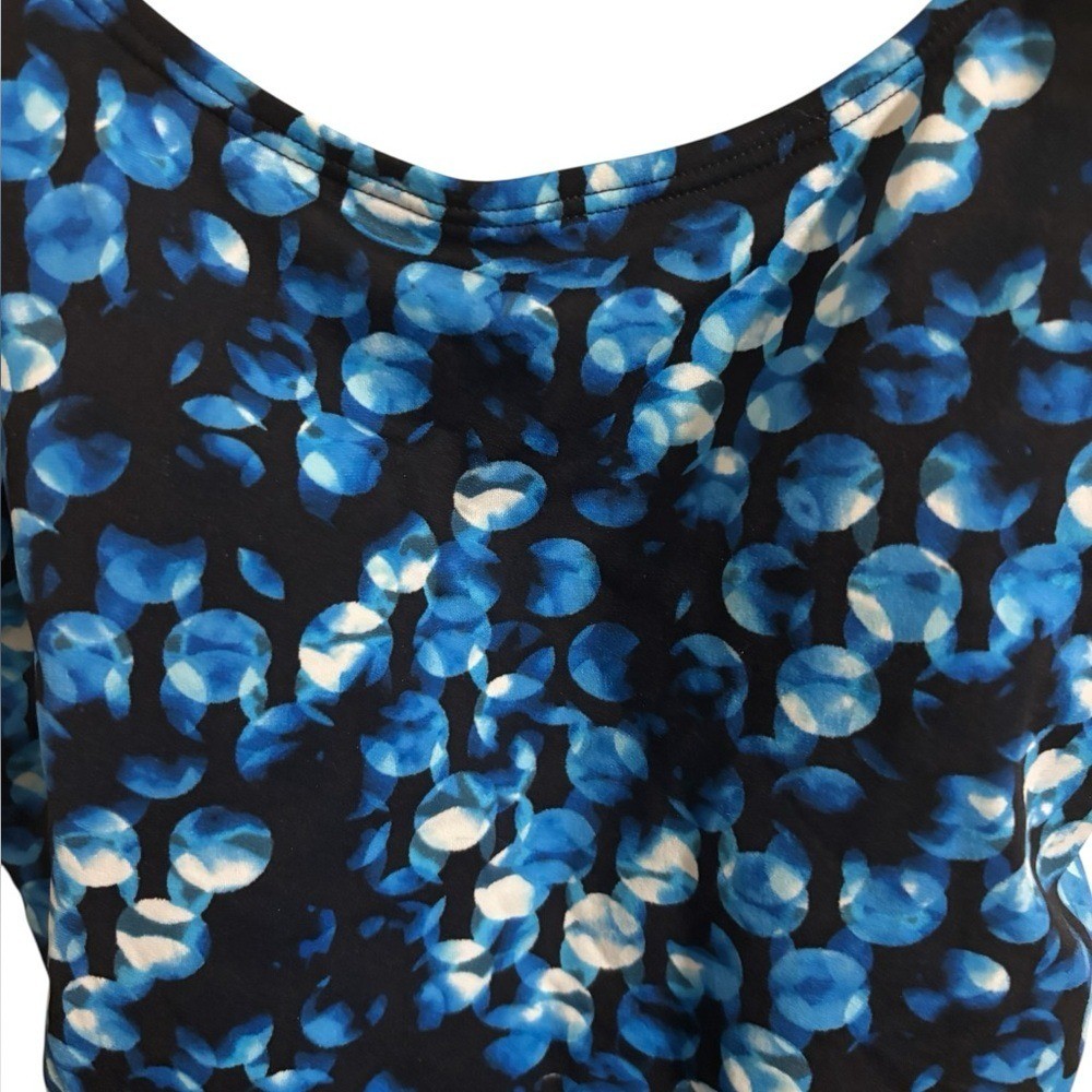 Speedo Black Blue One Piece Swimsuit Size 10