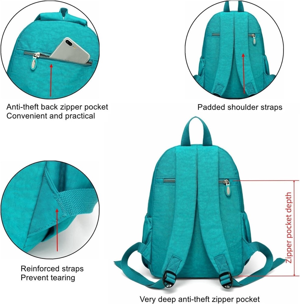 AOTIAN Small Size Backpack, Durable Lightweight Daypack for Small, Lake Blue