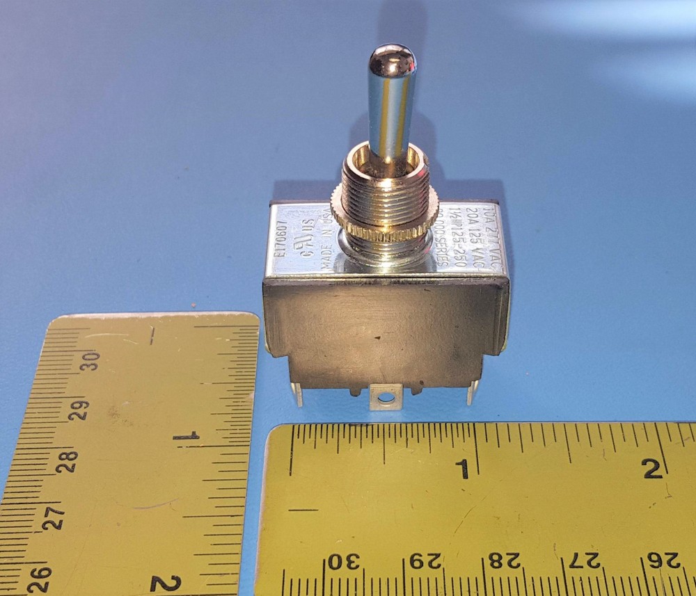 (2 pcs) Toggle Switch 80,000 series, E-Z Switch , DPDT,ON-OFF-(ON) E170607