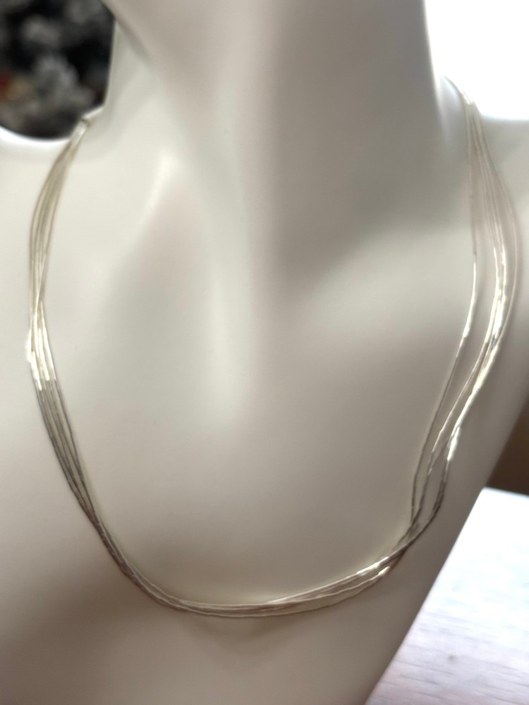 5 Strand Liquid Silver Necklace