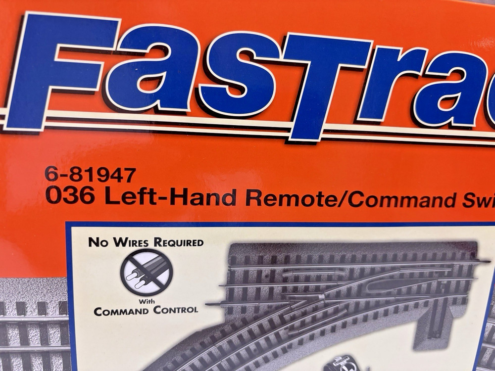 Lionel FasTrack O36 Remote/Command Switch - Left Hand NEW BX-12