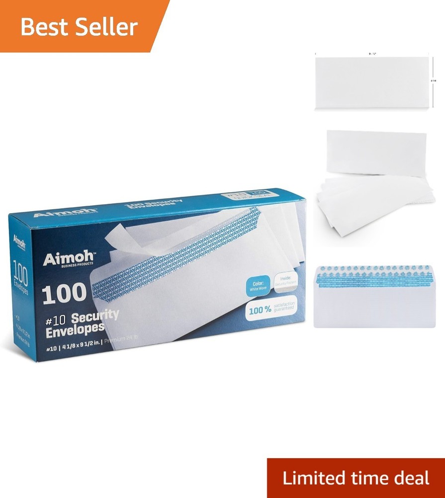 Self-Adhesive Security Envelope Pack - 100 Windowless Envelopes for Safe Mailing