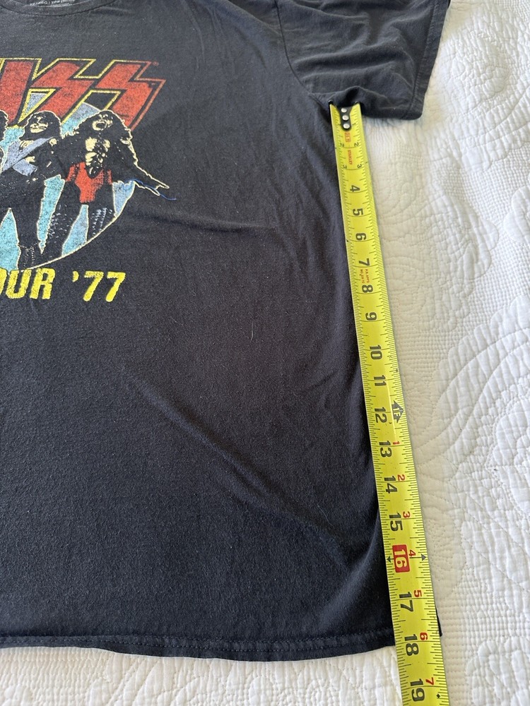 KISS - WORLD TOUR '77 - Black T Shirt - 2XL