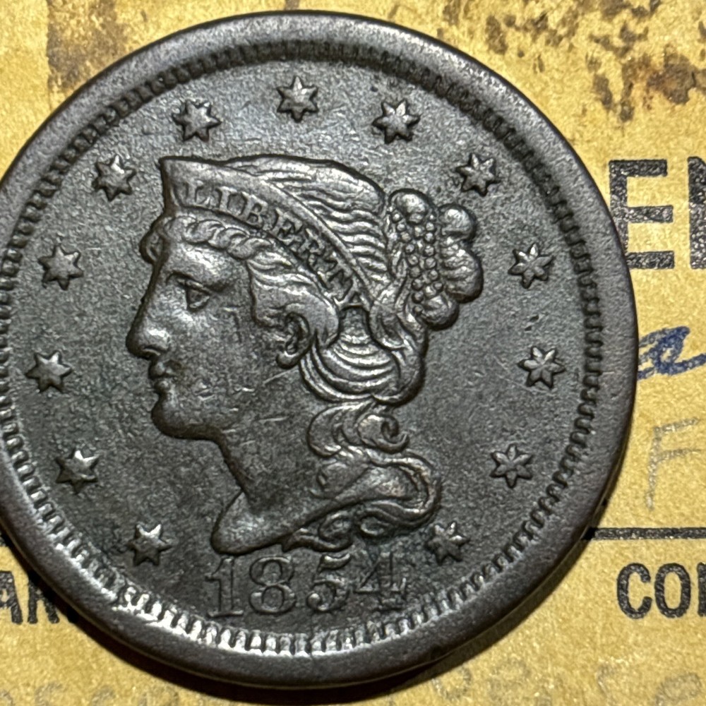 1854 Braided hair Large Cent