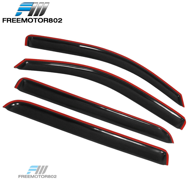 Fit 14-19 Chevy Silverado GMC Sierra Crew Cab Window Visors Rain Deflector