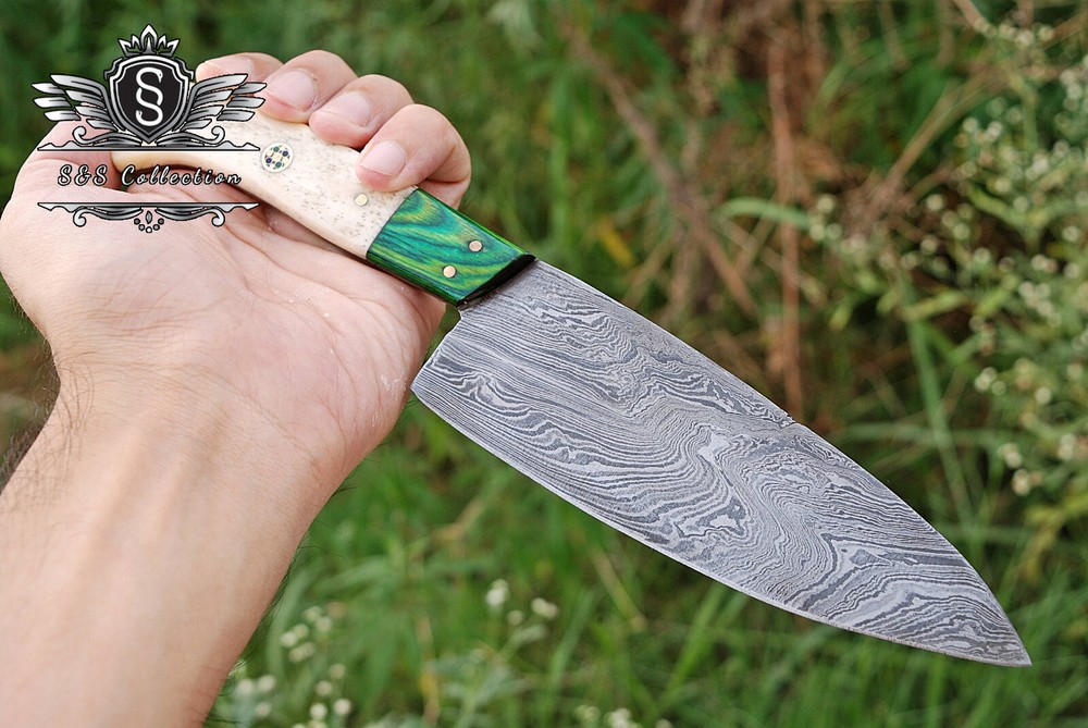 Handmade Damascus Chef Knife With Bone Handle, Best Gift for everyone