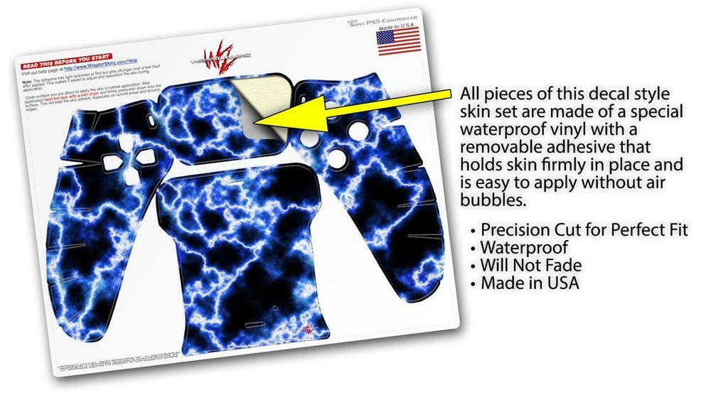 Skin Sony PS5 Controller Electrify Blue