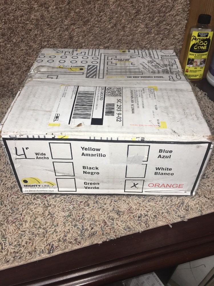 MIGHTY LINE 4RO Industrial Floor Tape, Solid, Continuous Roll, 4" Width