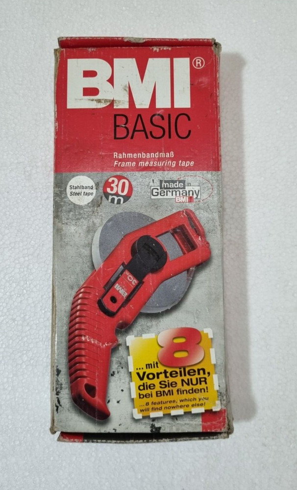 BMI BASIC 30M WHITE STEEL, COMPACT FRAME MEASURING TAPE