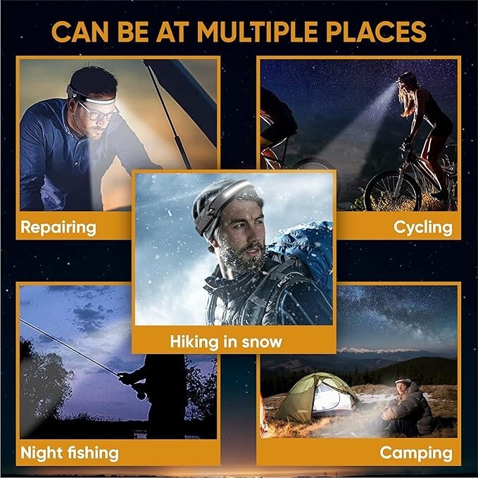 VYANLIGHT Rechargeable LED Headlamp 2-Pack - Waterproof, COB Sensor Light