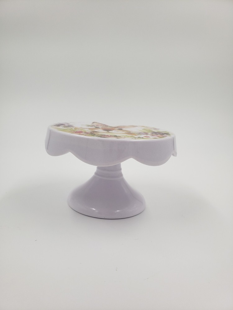 Toy Kitchen Miniature Cake Stand Cupcake Display Rabbit Easter Bunny