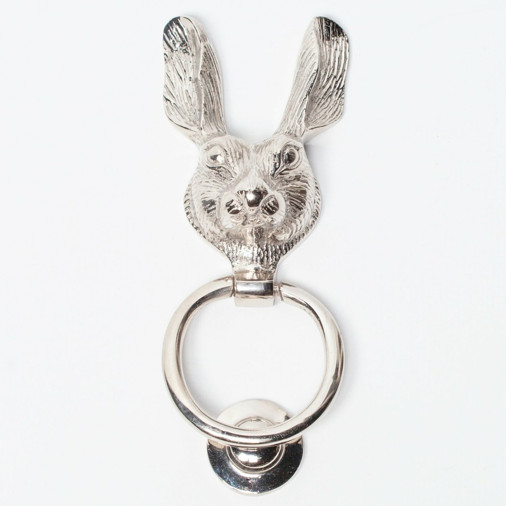 Classical Solid Brass Chrome Finish Rabbit Hare Door Knocker Country Style