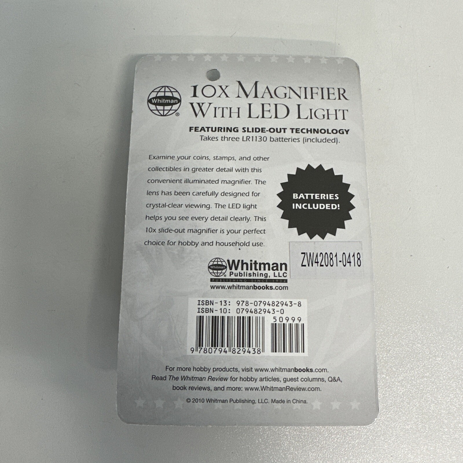 Coin Collector 10X Magnifier Pull Out Loupe 23mm Wh Led Best Value Bills Whitman