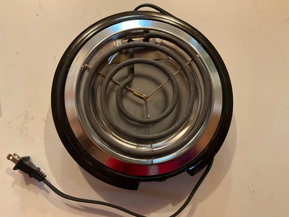 Vintage RIVAL Single Burner Model 607B Black &Stainless 3 Settings Tested