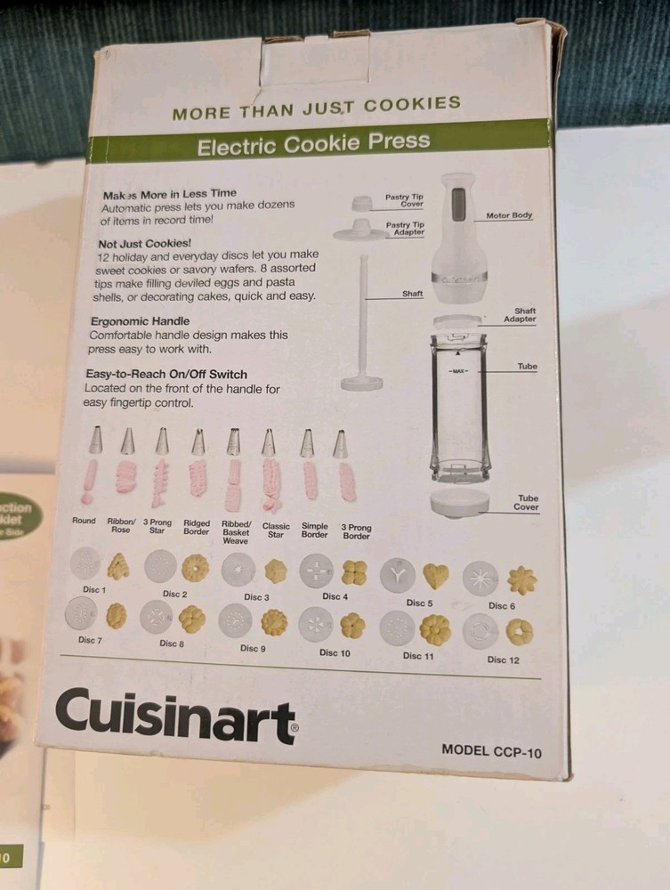 Cuisinart Electric Cookie Press Model CCP-10 Very Nice.