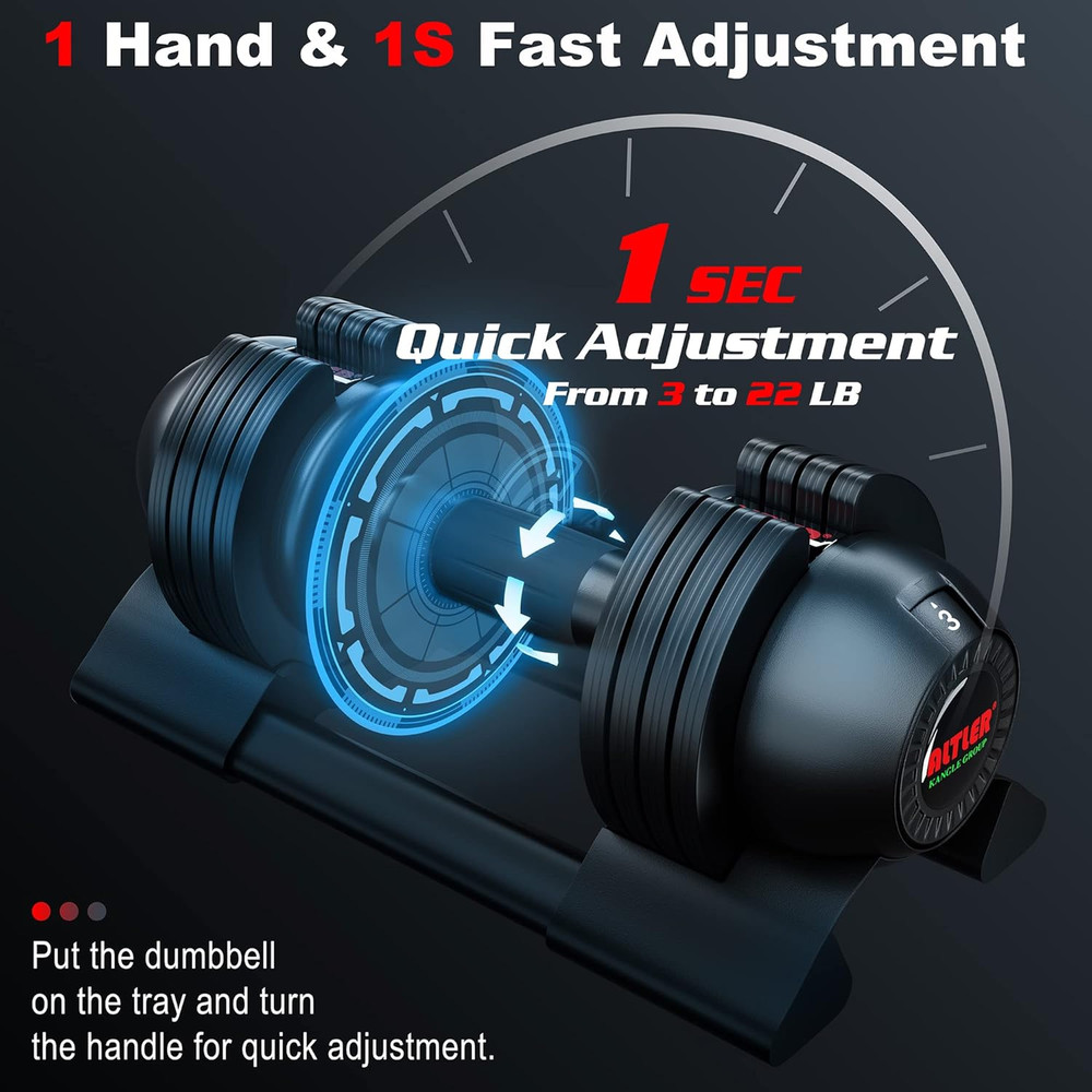 Adjustable Dumbbell Set 22Lbs Pair Adjustable Dumbbell- Perfect for Strength Tra
