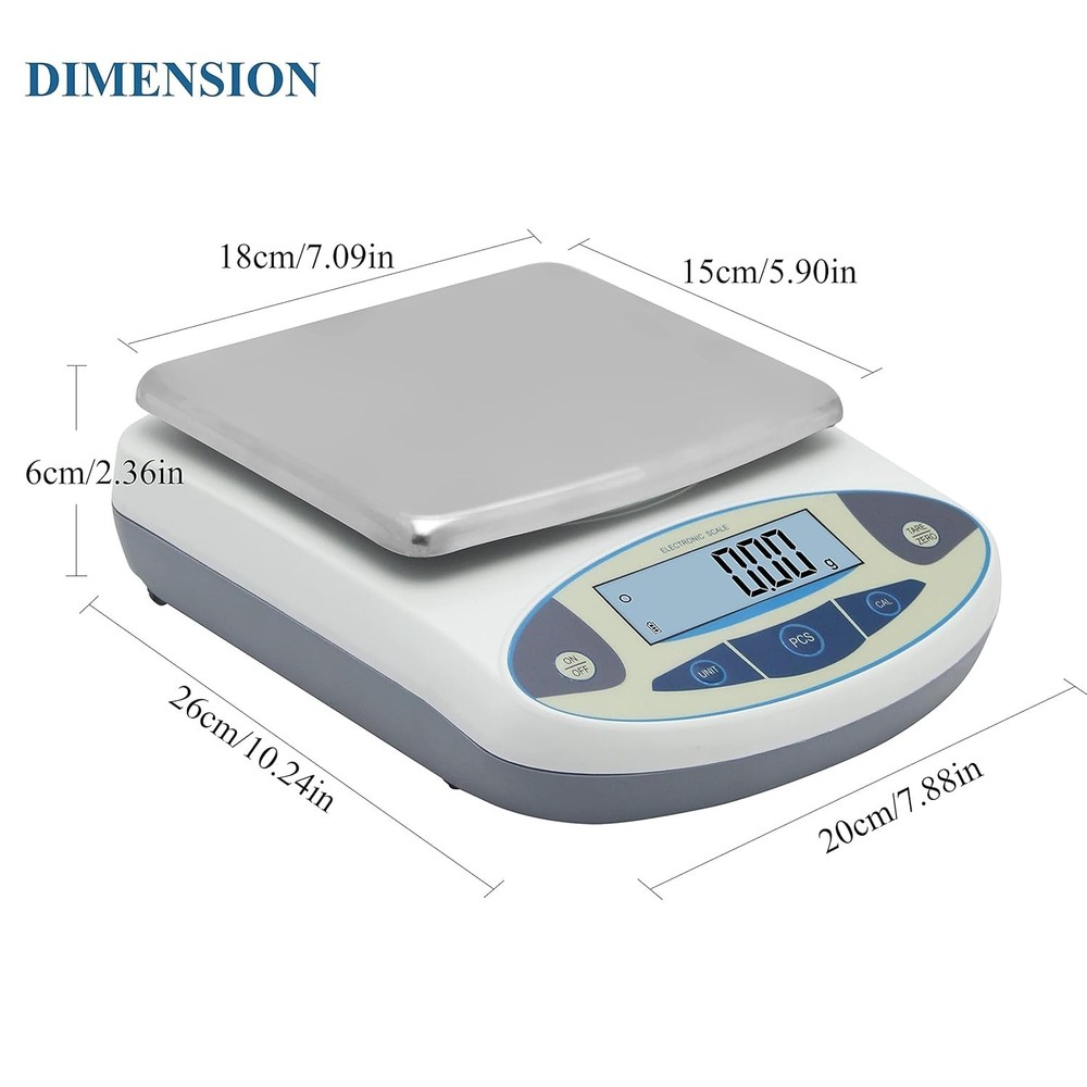 Advanced 5000g Electronic Scale - 0.01g Readout, Fault Display, Unit Convert