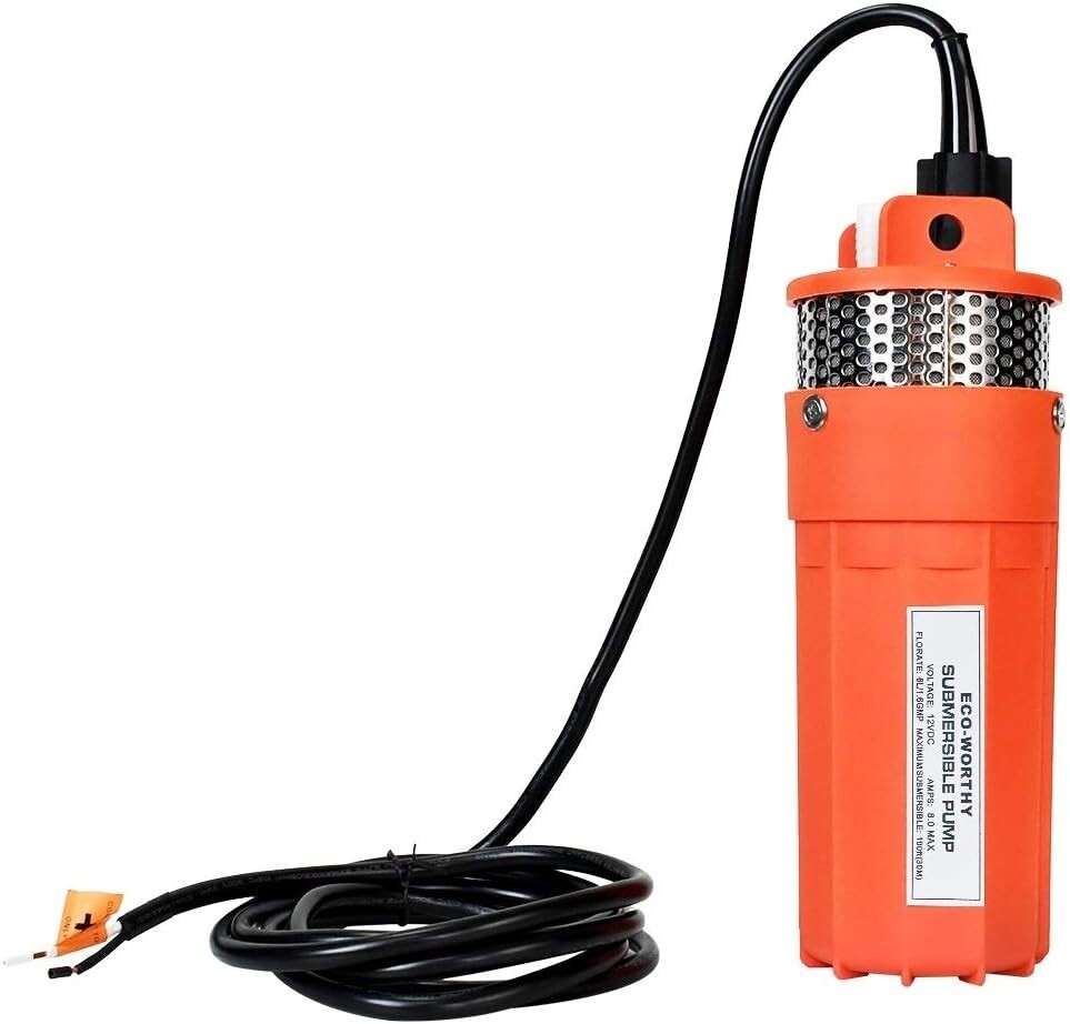 12V DC Submersible Well Water Pump with 10ft Cable, Water Flow 1.6...