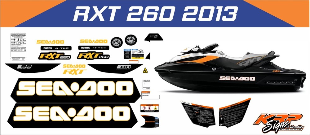 SEADOO RXT 260 2013 Graphics / Decal / Sticker Kit