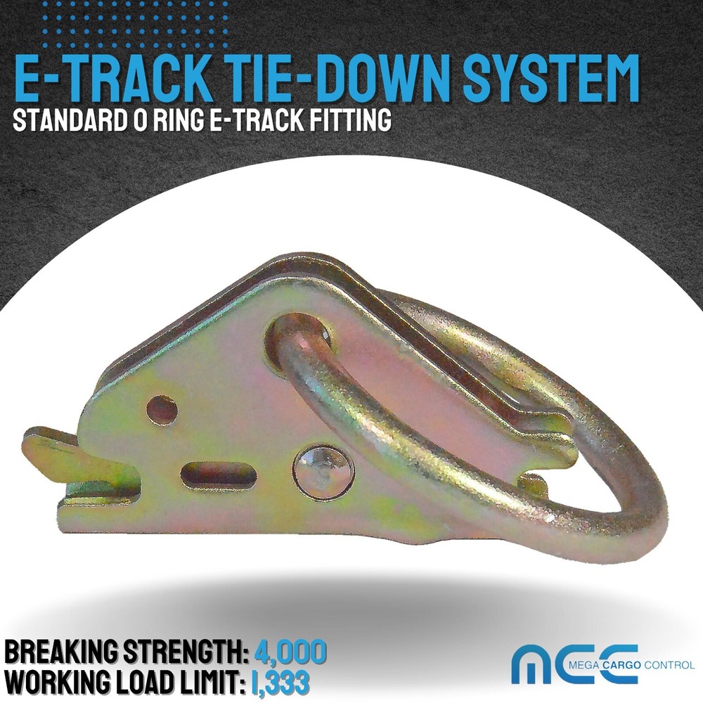 6 Pack E Track 2" O Ring Tie Down Fitting for Enclosed Trailer Tie Down Strap
