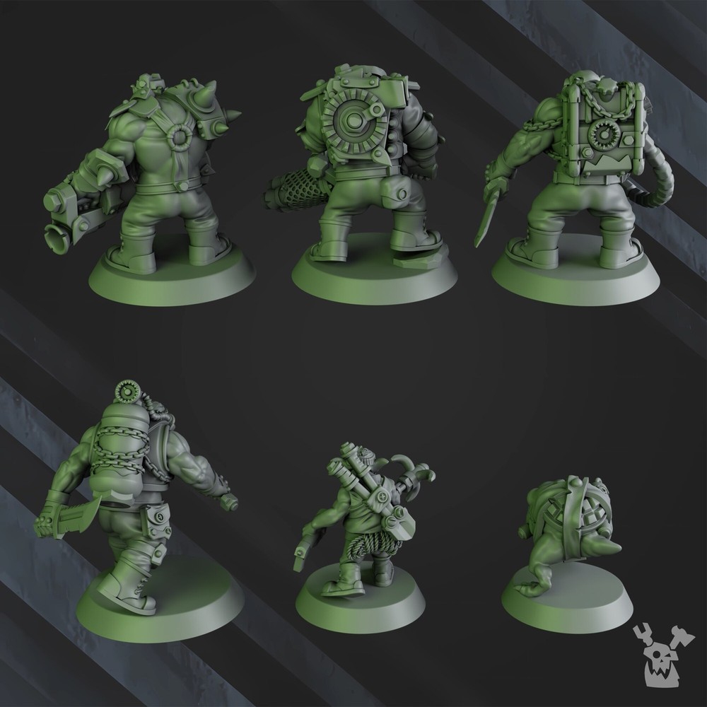 GREEN PORKAZ HORDE BLAK ORKS MOB