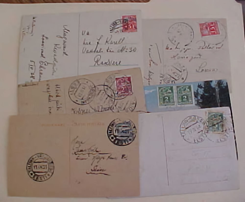 LATVIA 6 DIFF. TPO's 1920,S on CARD