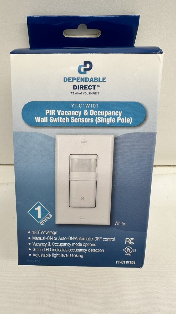 Motion Sensor Wall Switch PIR Vacancy & Occupancy Sensor YT-C1WT01 Neutral Wire