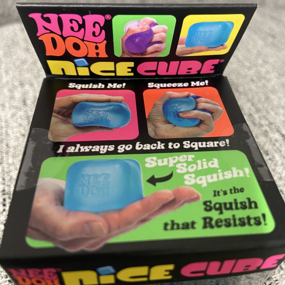 NEW Nee Doh Nice Cube Super Solid Squish Toy BLUE NEW