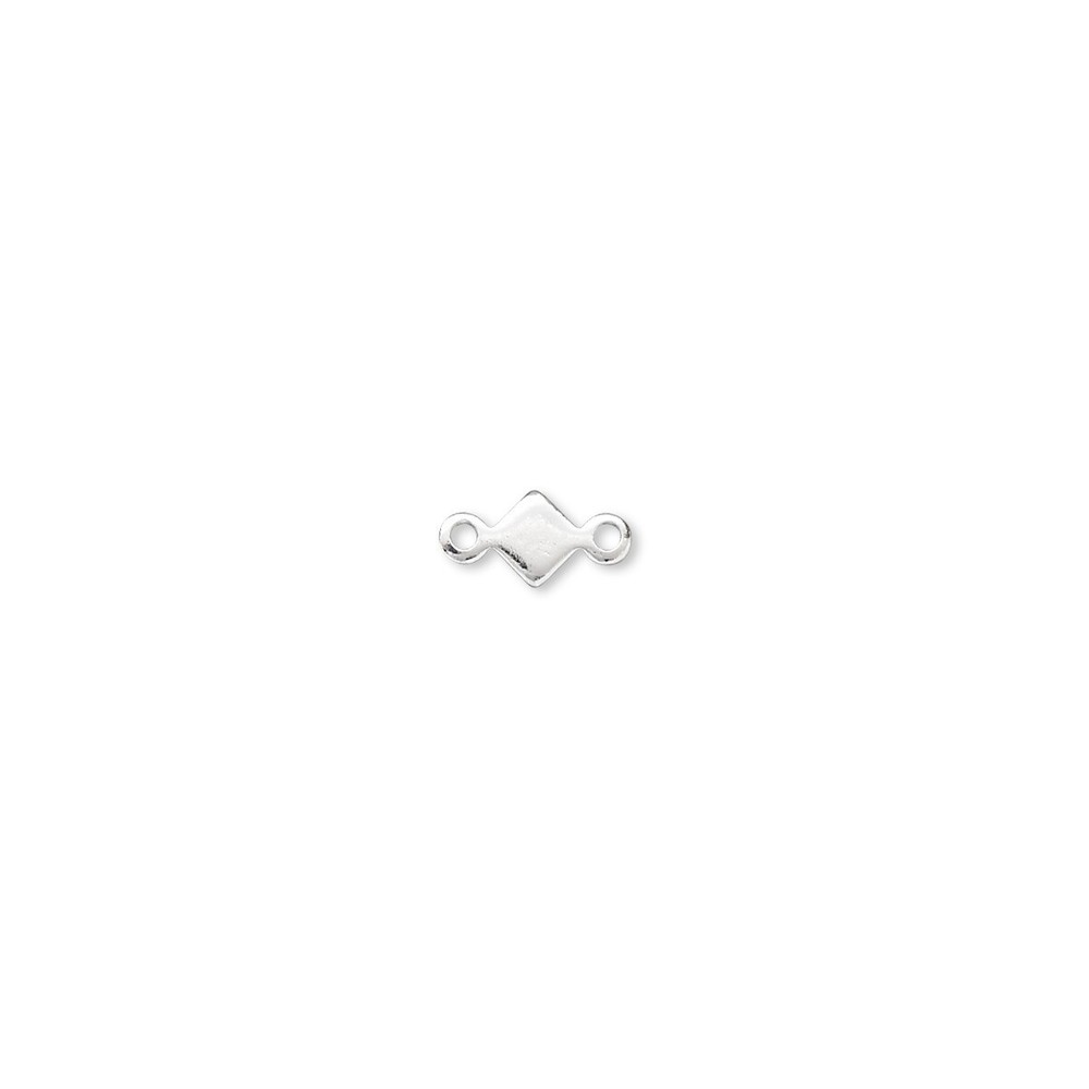 100 Silver Plated Brass 4mm Square 4x8mm Long Solid Link Connectors *