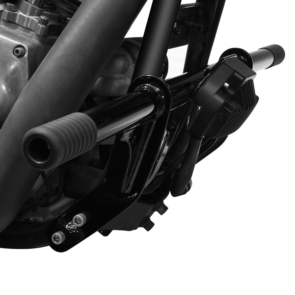 Front Black Crash Bar Protector For Harley Davidson Dyna W/ Mid Control 06-17