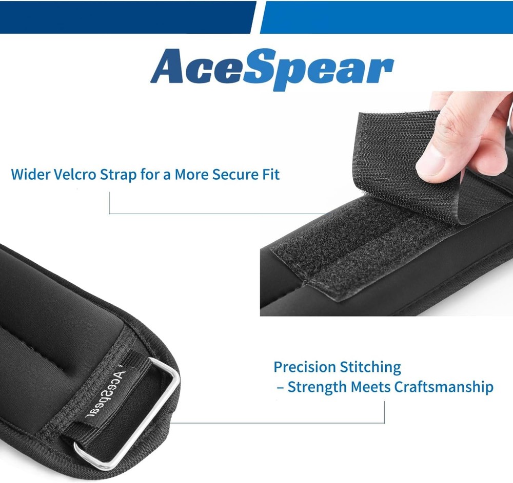 AceSpear Ankle Weights 1-5LB Pair for Exercise & Home Workouts