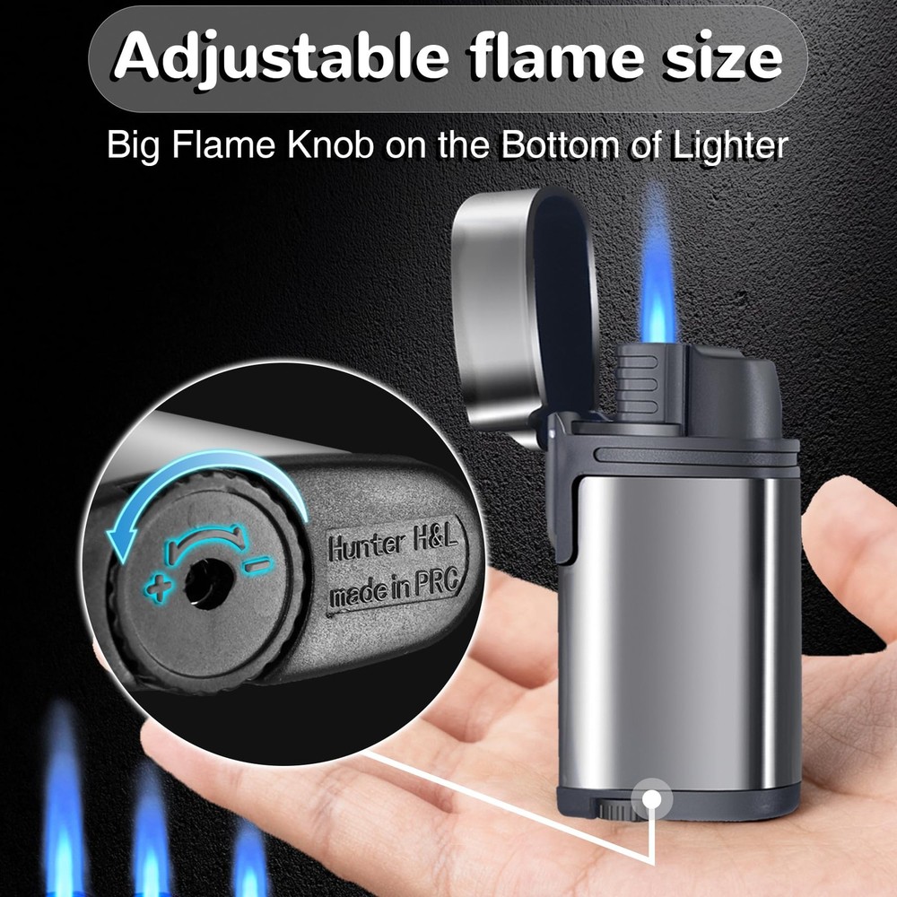 2 Pack Butane Torch Lighter Single Jet Flame Refillable Adjustable Mini Pocket