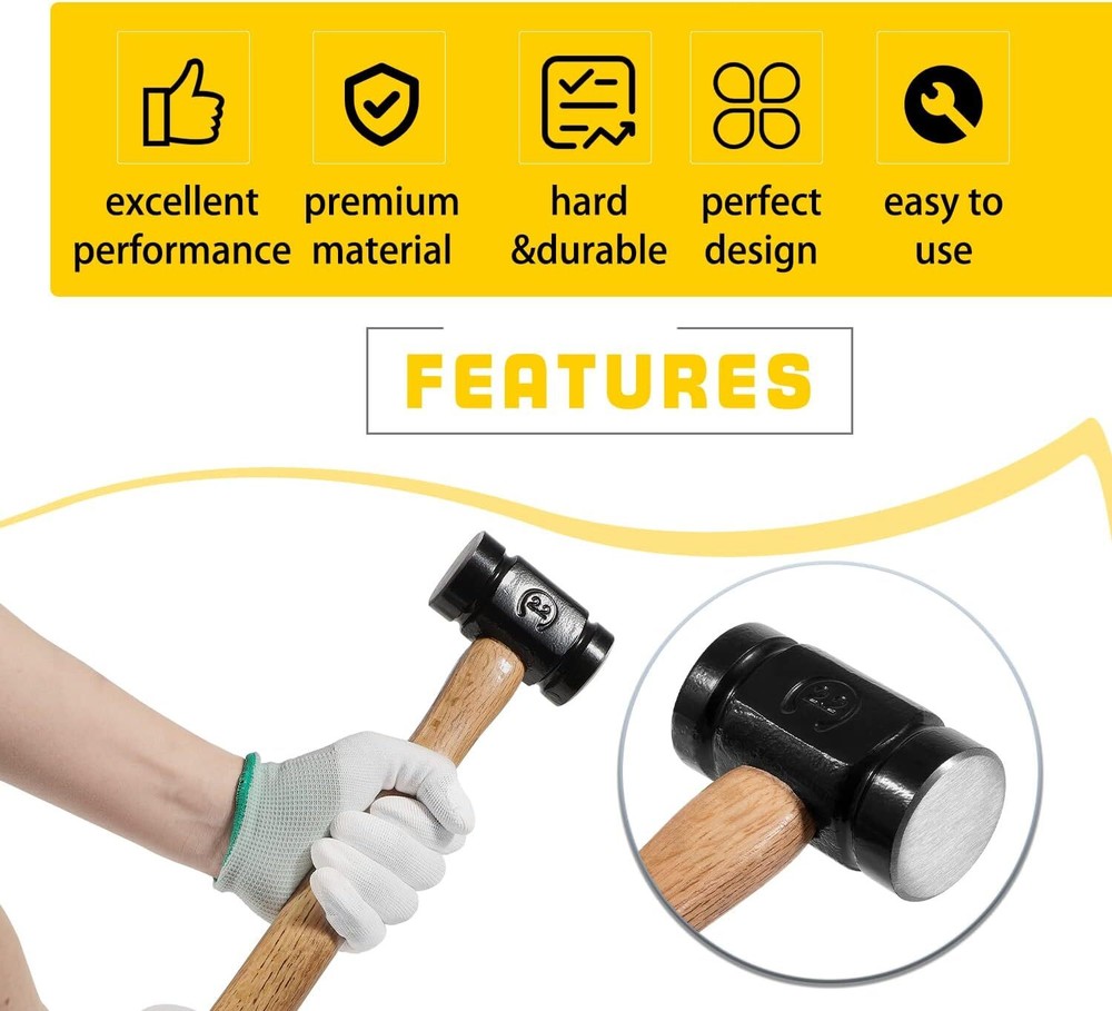 36oz Double Faced Rounding Hammer Blacksmith Farrier Tool