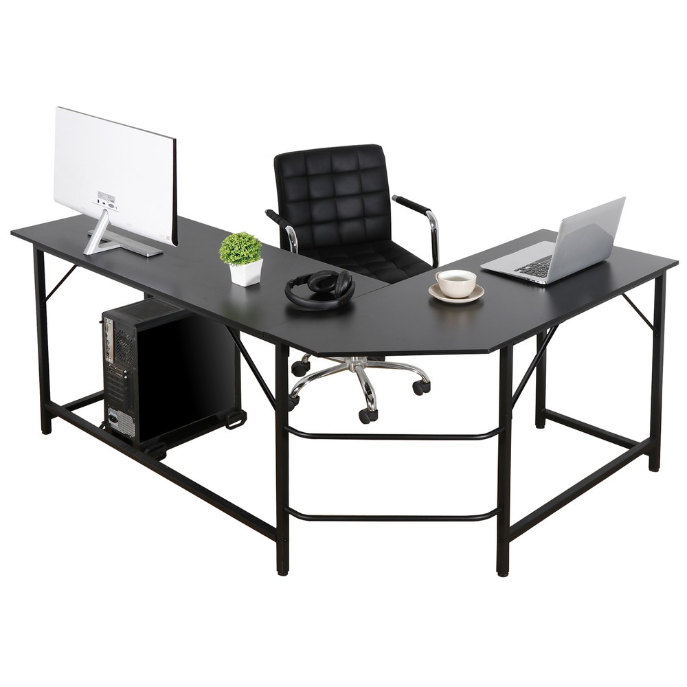 Desk Corner Computer Modern L-Shaped Desk PC Laptop Study Table Workstation 66"