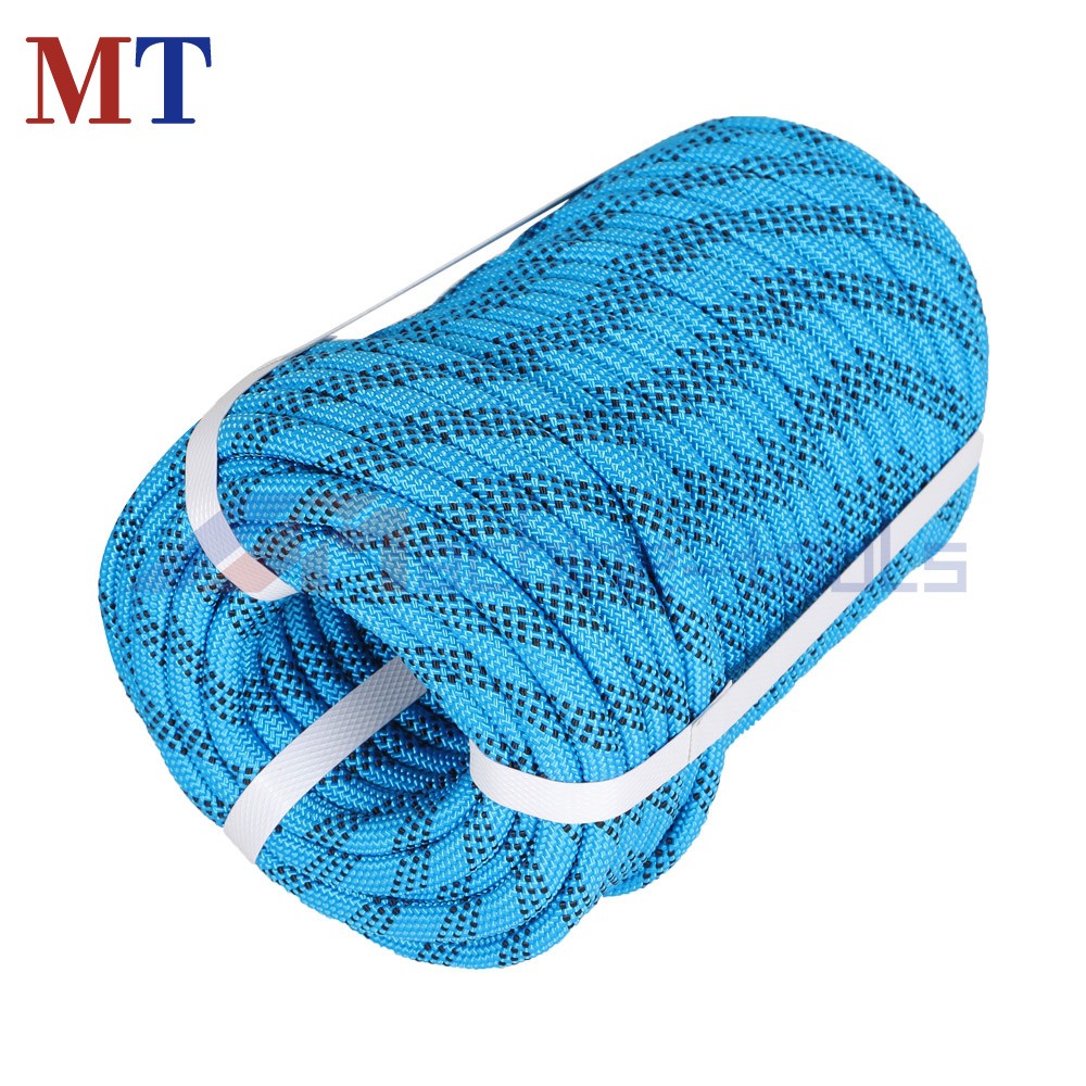Strong Pulling Rope Braided Polyester Rope 3/8" × 100' 3520Lbs (Blue,Black)