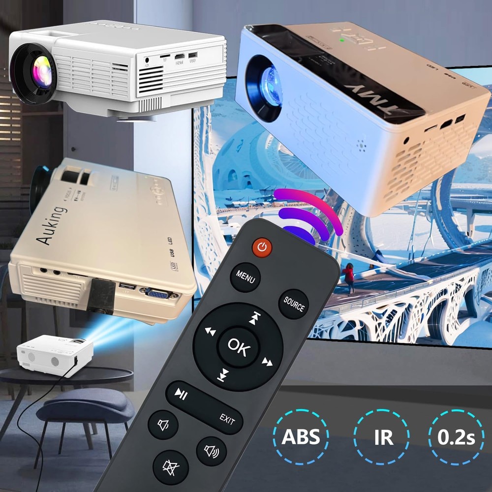 KhotIlong Replacement Remote for Mini Projector,Compatible with TMY...