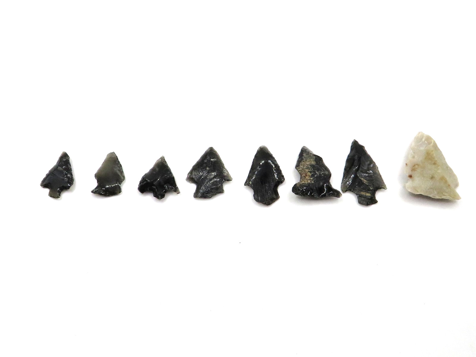LOT OF 8 INDIAN NATIVE AMERICAN ARROWHEAD / PROJECTILE POINTS FOUND IN OHIO**