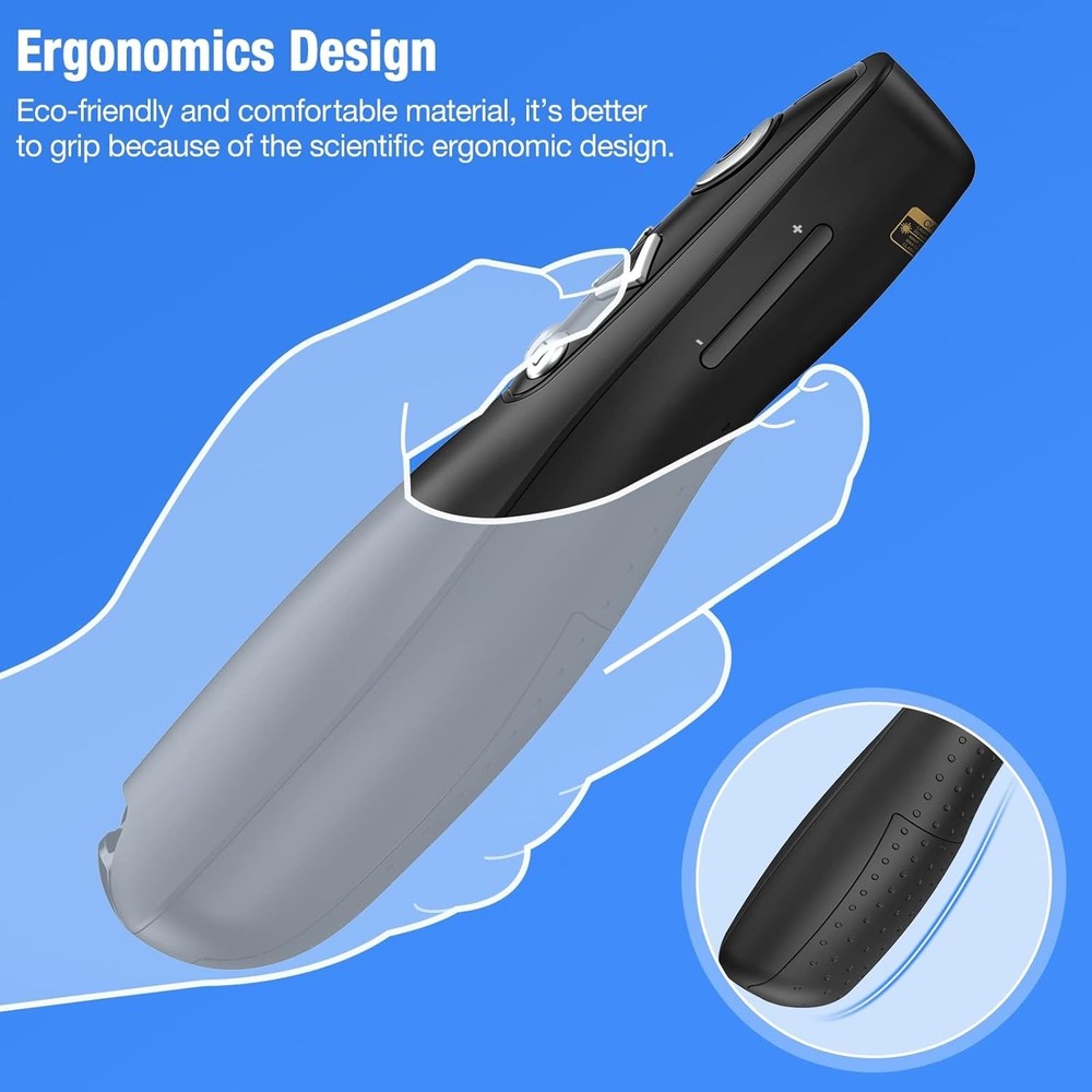 Presentation Clicker Wireless Presenter Remote for Powerpoint, Volume Control