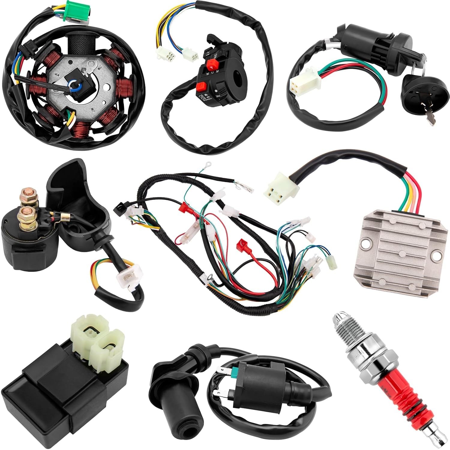 150CC 200CC 250CC ATV Quad Go Kart Dirt Bikes Universal Total Wiring Harness Kit