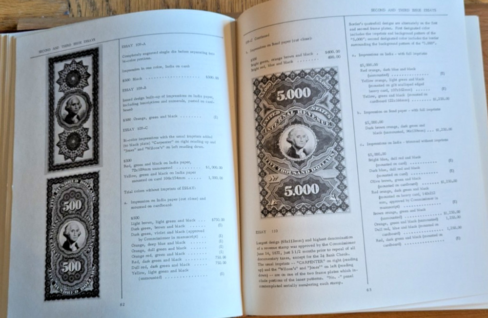 Essays & Proofs US Internal Revenue Stamps George E. Turner HC 1974