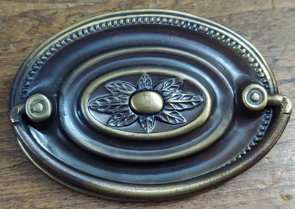 Vtg NOS Hepplewhite Oval Brass Drawer Pulls National Lock MULTIPLE Available